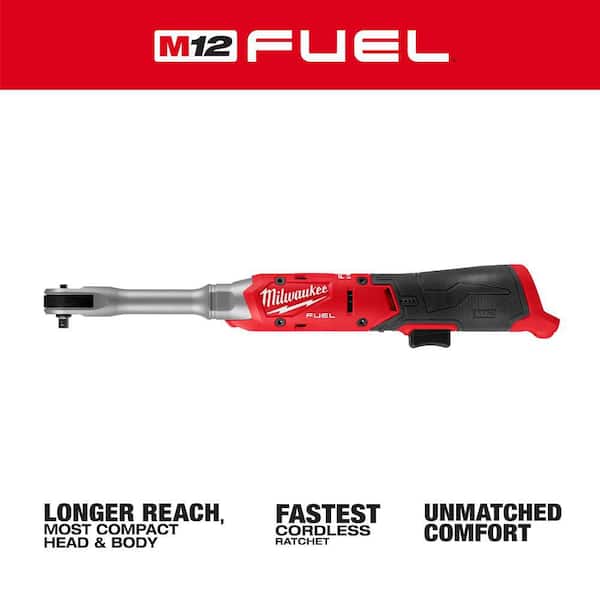 M12 FUEL 12V Lithium Ion Brushless 1/4 in. Drive Extended Reach Cordless Ratchet (Tool-Only)