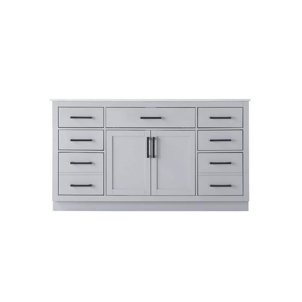 60 in. Single Sink Grey Bath Vanity with White Engineered Marble Top price history on PriceWatchPro