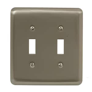 Pewter 2-Gang Toggle Wall Plate