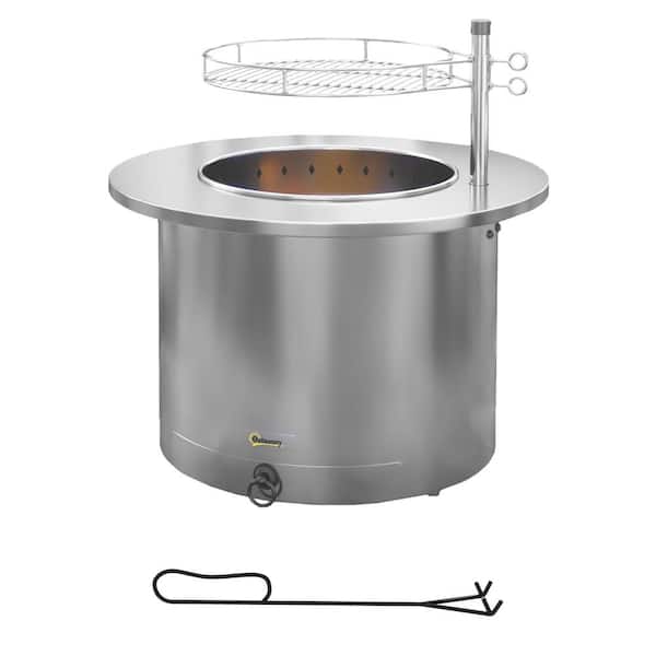 Outsunny Metal Outdoor Fire Pit Table
