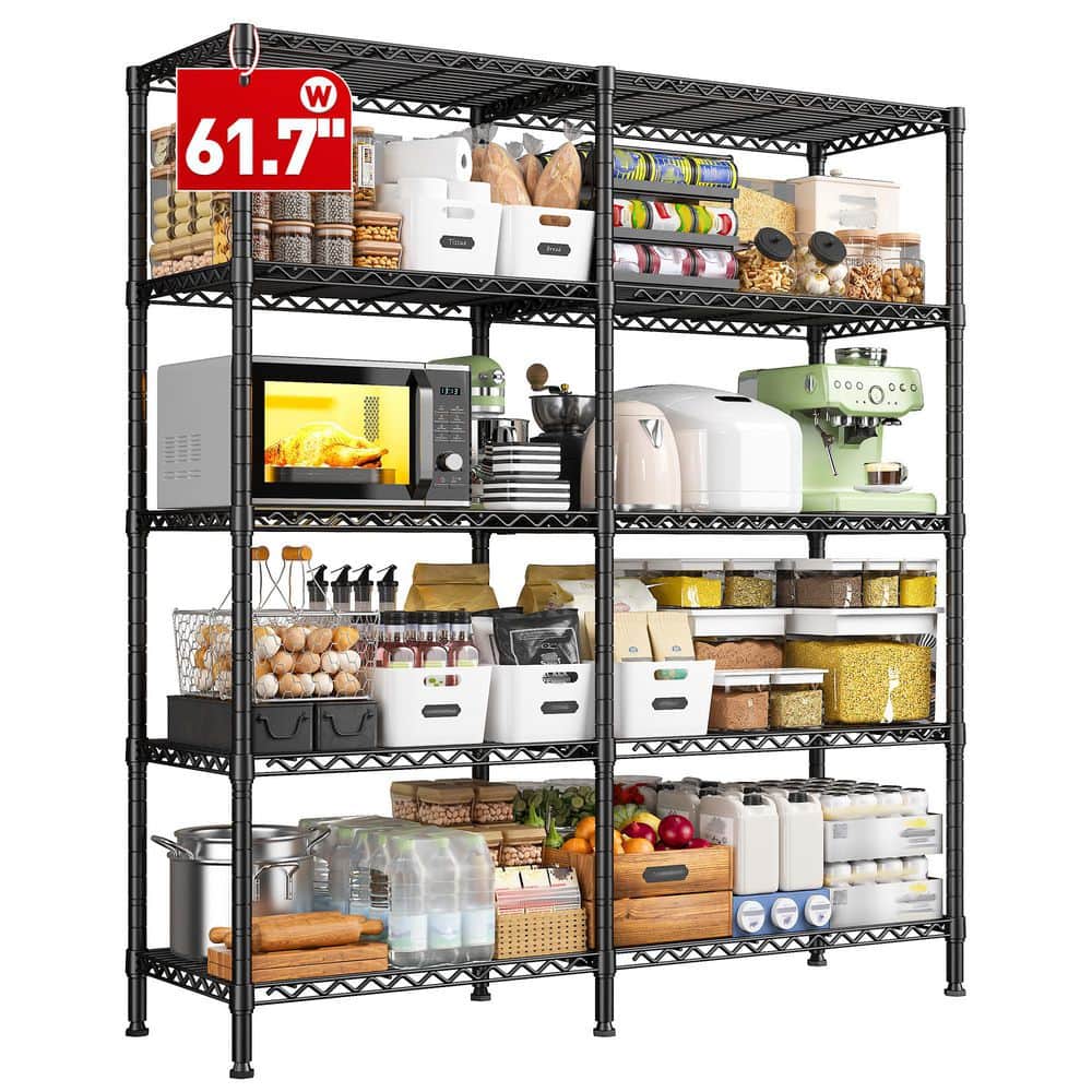 5-Tire Metal Adjustable Storage Shelving Unit in Black for Garage(61.8 in.Wx15.7 in.Dx2.4 in.H) price history on PriceWatchPro