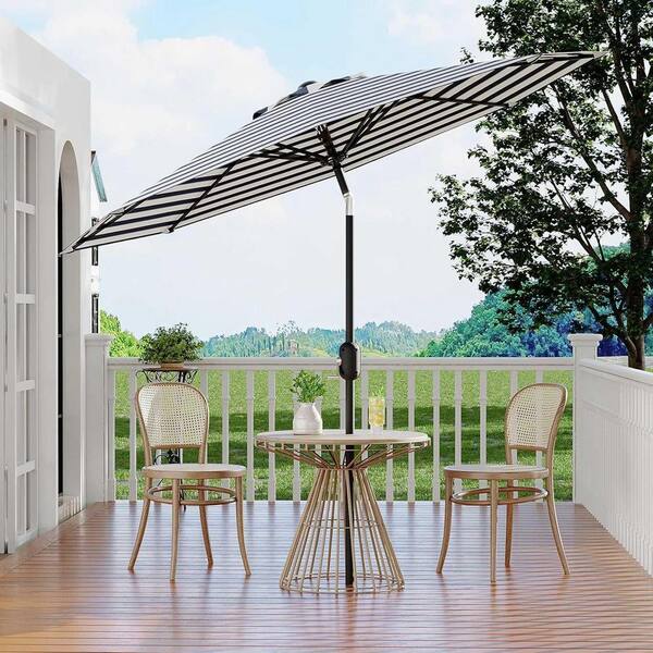 9 foot striped patio umbrella Blissun 9' Outdoor Umbrella, Patio Umbrella, Outdoor Table Umbrella, Market with 8 Sturdy Ribs, Push Button Tilt and Crank (Black & White Stripe) : Patio, Lawn & Garden square or rectangle table with 4 to 6 chairs Pure Garden 9ft Striped Patio