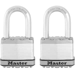 Heavy Duty Outdoor Padlock with Key, 2 in. Wide, 1-1/2 in. Shackle, 2 Pack