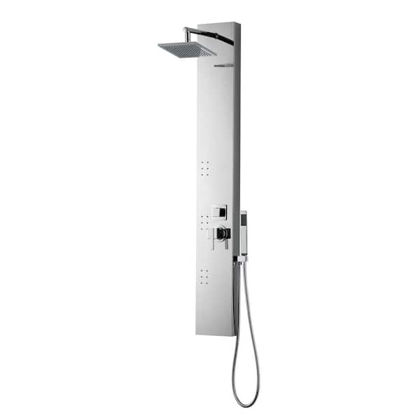 Unbranded Roxy 7.87 in. W 3 Jet Shower Tower in Chrome 16GS-19582