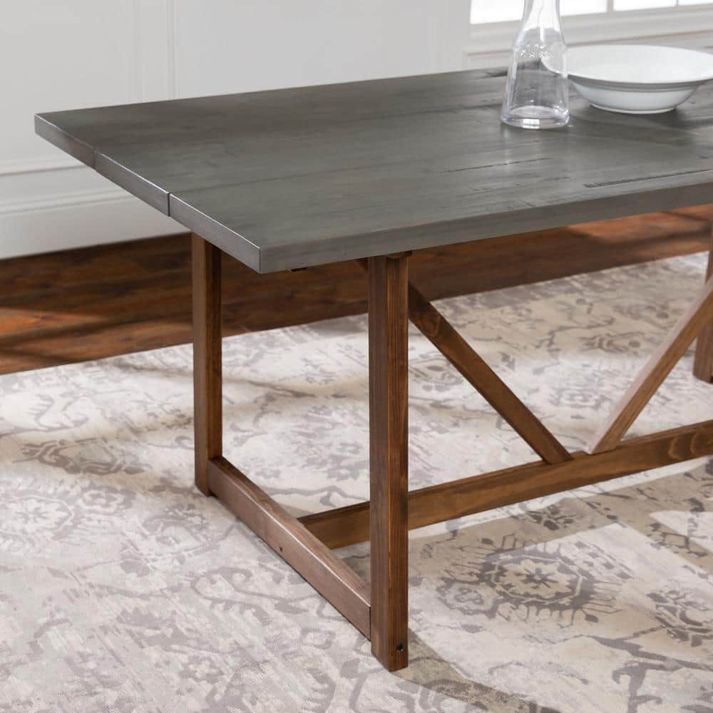 Farmhouse Haven 72" Reclaimed Pine Wood Rustic Dining Table