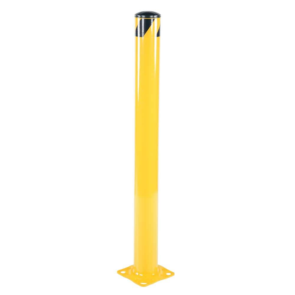 Vestil 62 in. x 4.5 in. Yellow Steel Pipe Safety Bollard BOL-62-4.5 ...