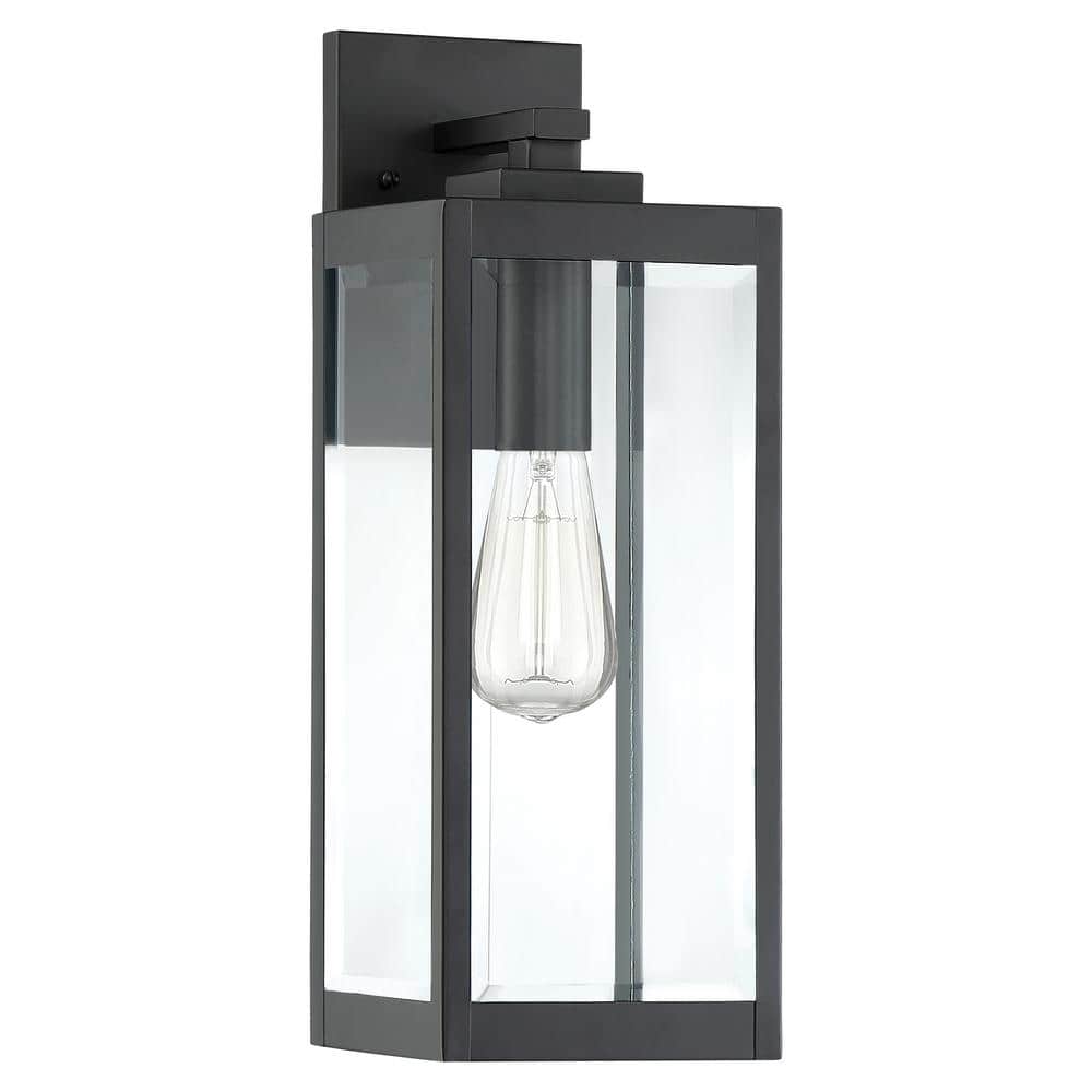 17" Black and Bronze Dimmable Outdoor Lantern Sconce