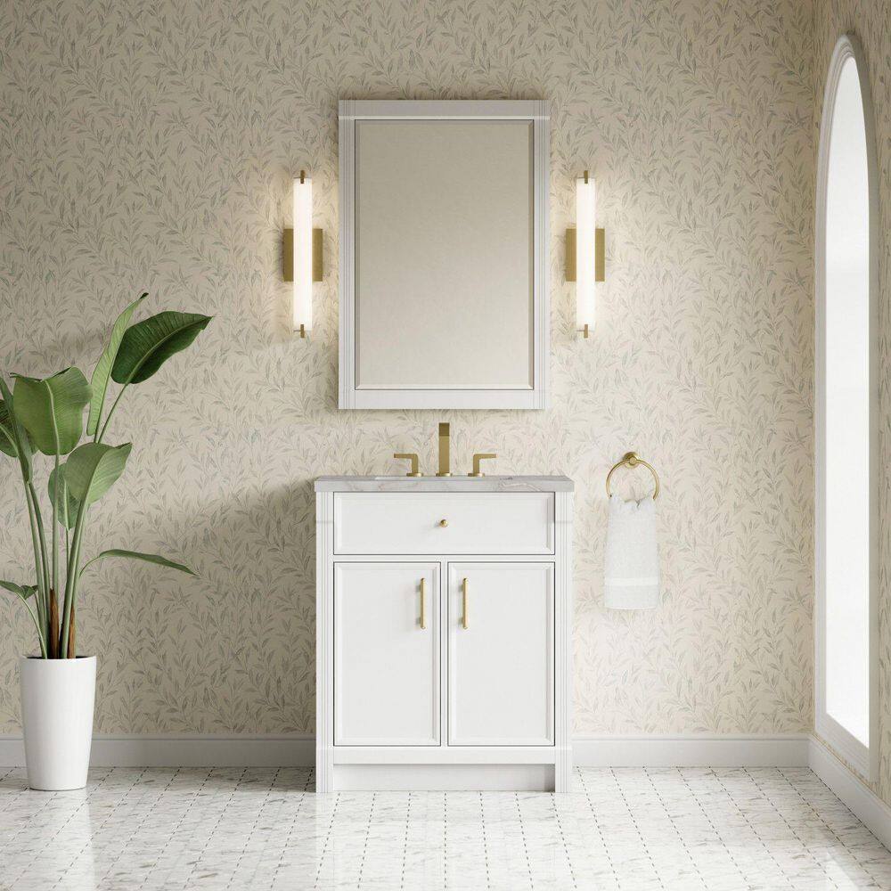 Bellshire 30.0 in. Single Bath Vanity in Bright White with Victorian Silver Quartz Top price history on PriceWatchPro