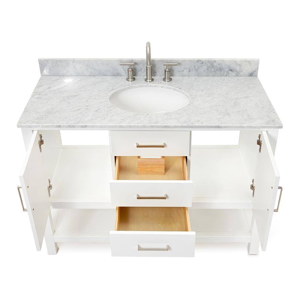 Bayhill 49'' White Marble Top Single Vanity