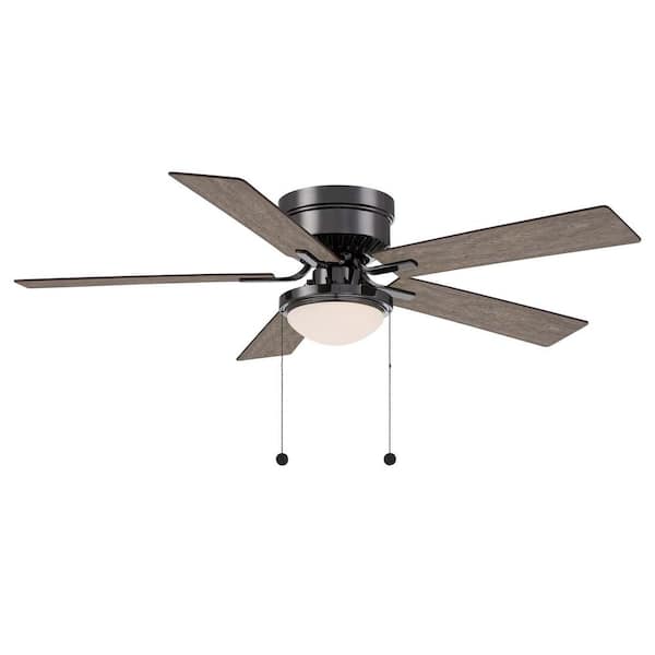 PRIVATE BRAND UNBRANDED Hugger II 52 in. Indoor Gun Metal Low Profile Ceiling Fan with 2 LED Bulbs Included