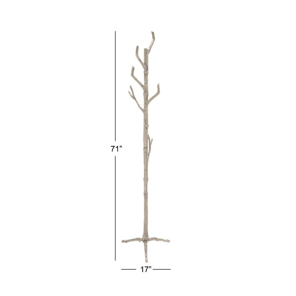 Oversized Silver Aluminum Tree Branch Coat Stand