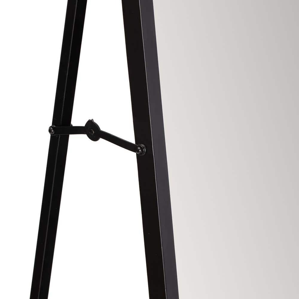 Carmen Black Frameless Freestanding Full Length Mirror, 60x18