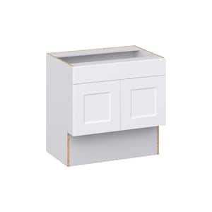 Wallace Painted Warm White Shaker Assembled 30 in.W x 30 in.H x 21 in.D ADA False Front Vanity Base Kitchen Cabinet