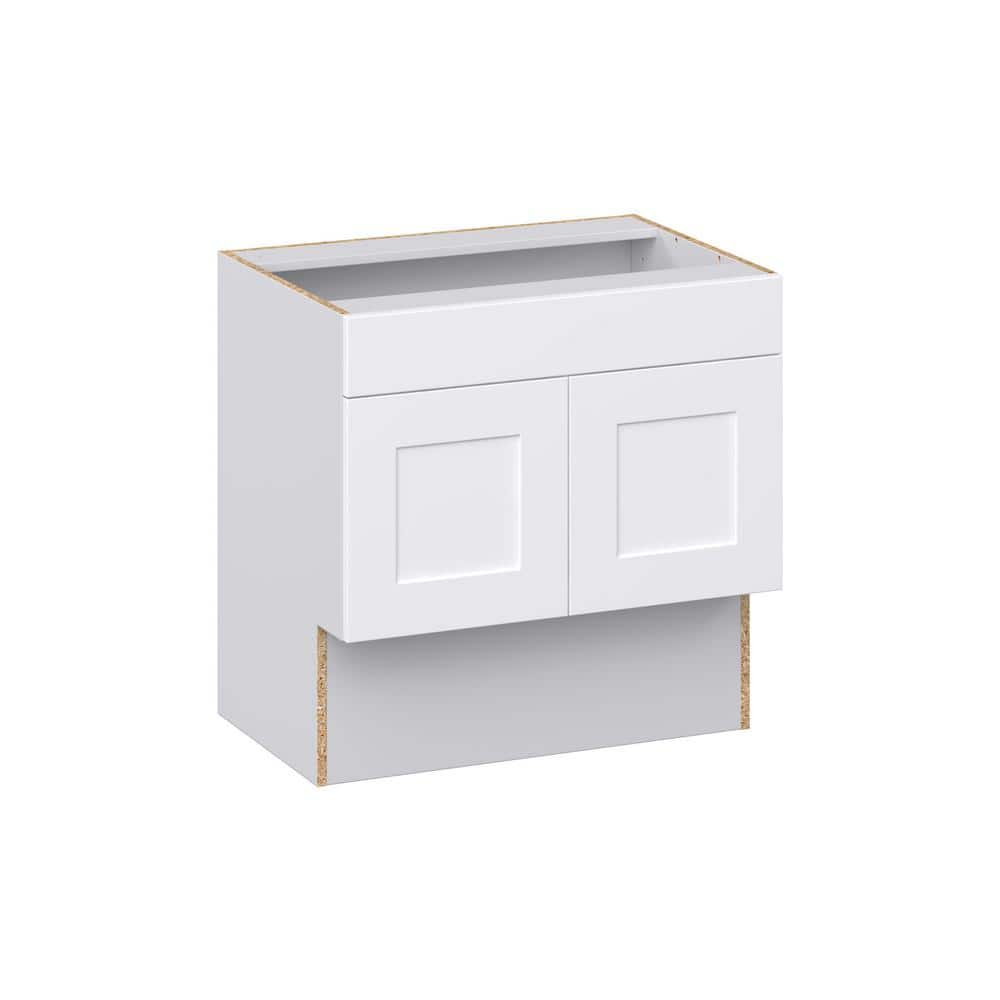 J COLLECTION Wallace Painted Warm White Shaker Assembled 30 in.W x 30 ...