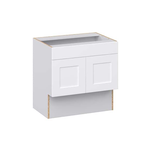 J COLLECTION Roseland 30 in. W x 21 in. D x 30 in. H Assembled Shaker Accessible ADA Bath Sink Base Kitchen Cabinet in Warm White