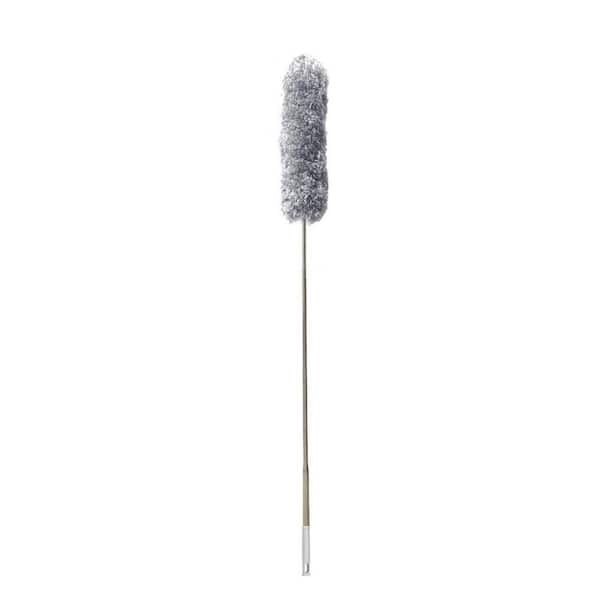 Microfiber Feather Duster Extendable 30 to 100 in. Long Pole Bendable Head for Ceiling Fan Blinds Gray