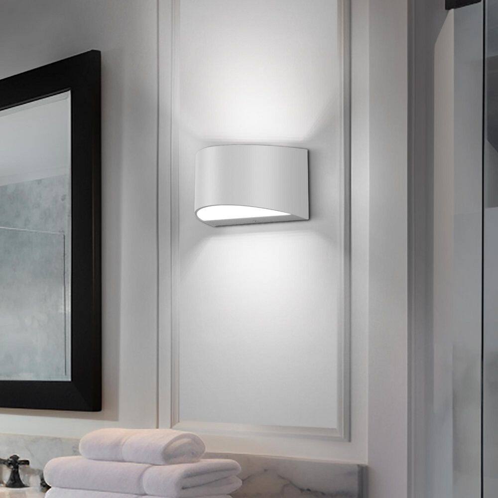 8 in. 1-Light White Modern Lantern Wall Sconce, Up and Down Mount (2-Pack) price history on PriceWatchPro