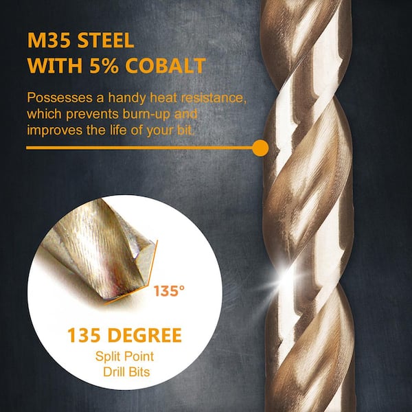 Punte Trapano Cobalto HSS Gold Per Acciaio Inox - Angolo 135°, Rivestimento Bronzo, Nuove - Foto 12