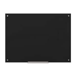 47 in. x 35 in. Black Surface Frameless Glass Dry Erase Board