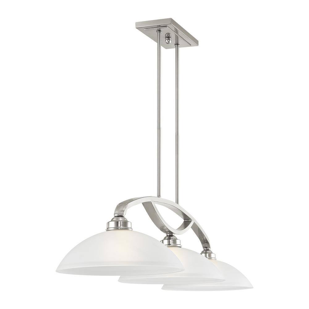 Somerset Sleek 50'' Brushed Nickel Linear Island Light with Satin Glass