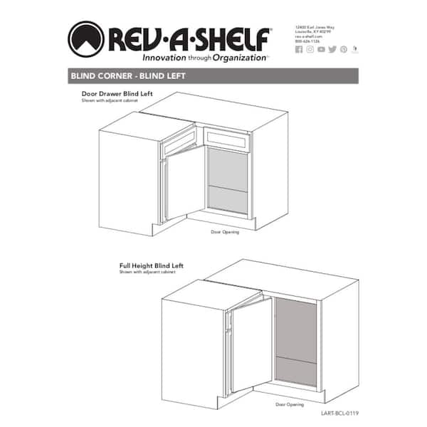 Rev-A-Shelf 39 Inch Width The Cloud 2-Tier Pull-Out Right Door Blind Corner  Organizer, for 21 H Cabinet Opening, Chrome/Maple 5372-21-MP-R