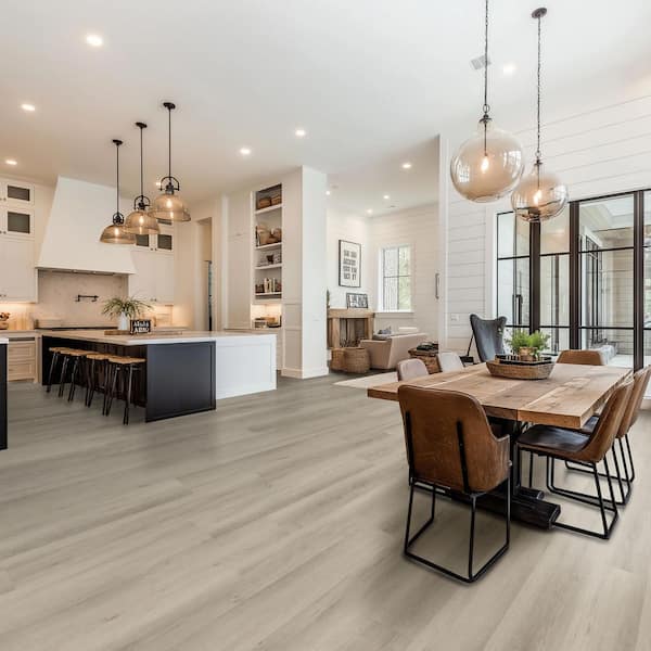 Silver Shore Oak 22 Mil x 9 in. W x 48 in. L Waterproof Vinyl Plank Flooring with Click Lock (23.95 sq. ft./Case)