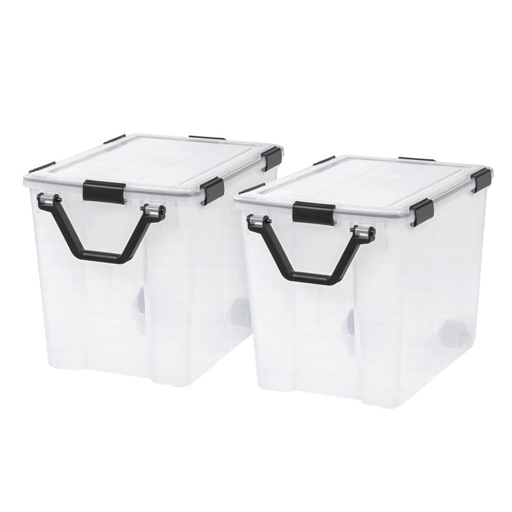 IRIS USA 103 Quart WeatherPro™ Storage Box  Clear  Set of 2