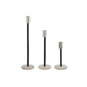 Black and Silver Metal Tabletop Accent Decoration (Set of 3)