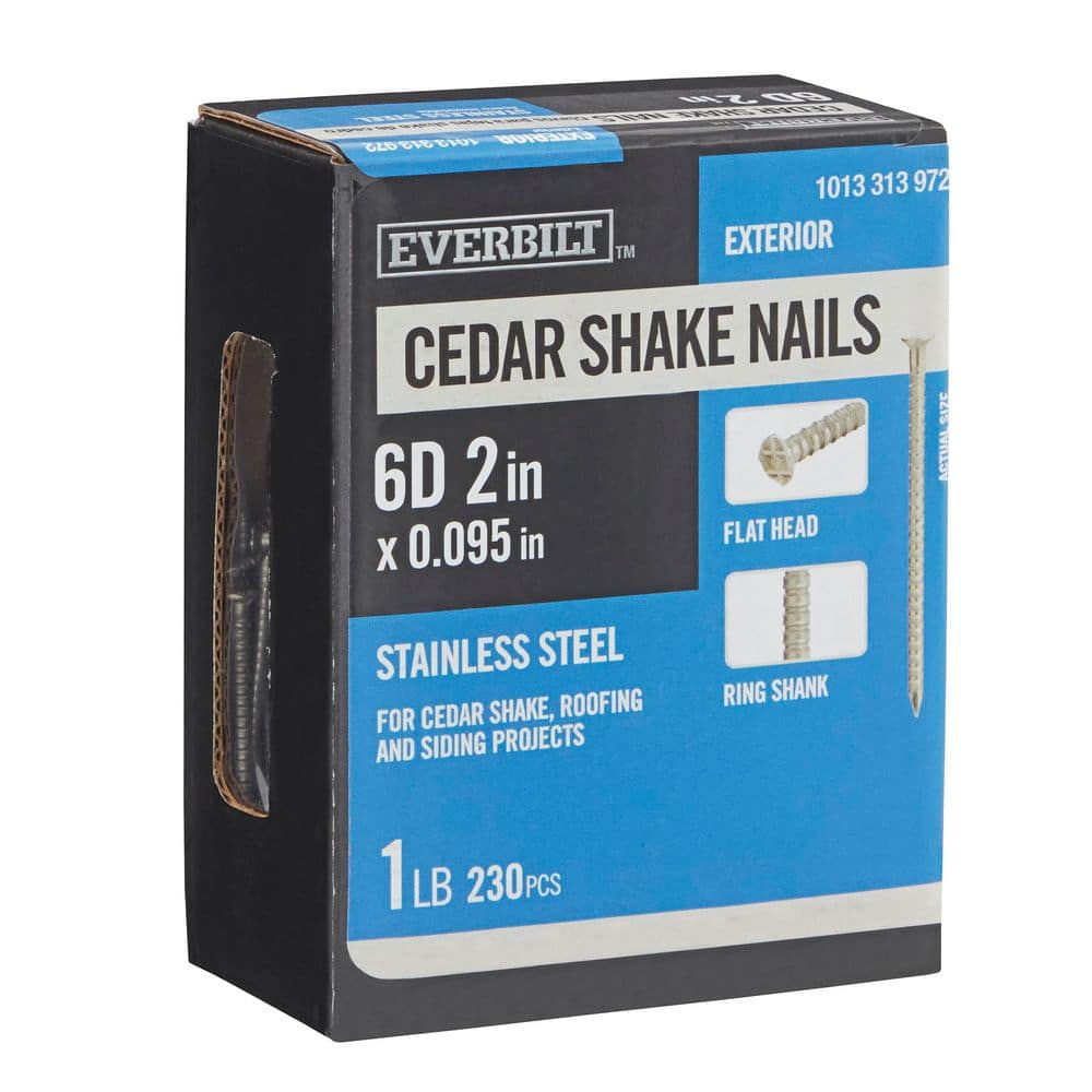Everbilt 2 in. x 6D 304-Stainless Steel Ring Shank Cedar Shake Siding ...