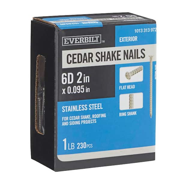 Everbilt 2 in. x 6D 304-Stainless Steel Ring Shank Cedar Shake