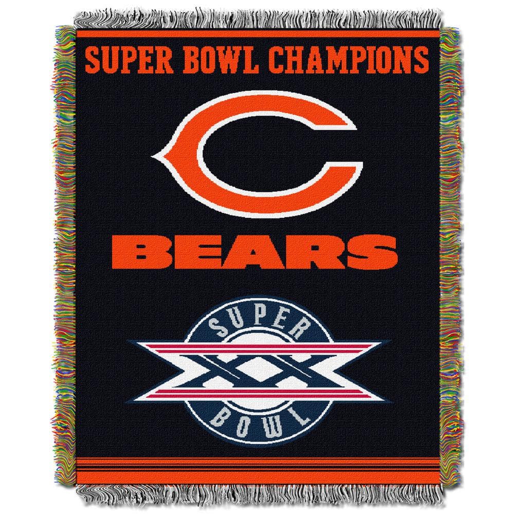 Chicago Bears Super Bowl Champions Knitted Tapestry Throw Blanket