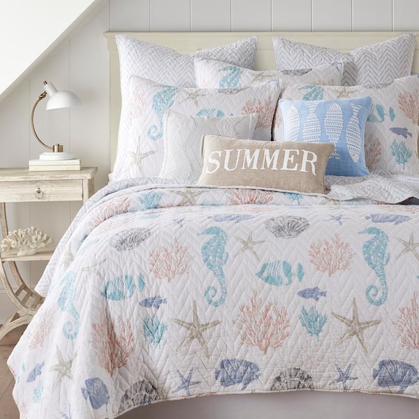 LEVTEX HOME Blue Sea 2-Piece Multicolored Cotton Twin/Twin XL Quilt Set