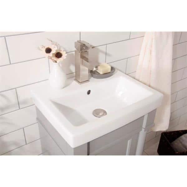 Gray Poplar and MDF Freestanding 18" Sink Vanity
