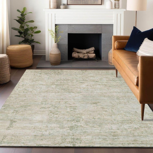 Chantille Machine Washable Indoor/Outdoor Abstract ACN1723 Linen 8 ft. x 10 ft. Area Rug