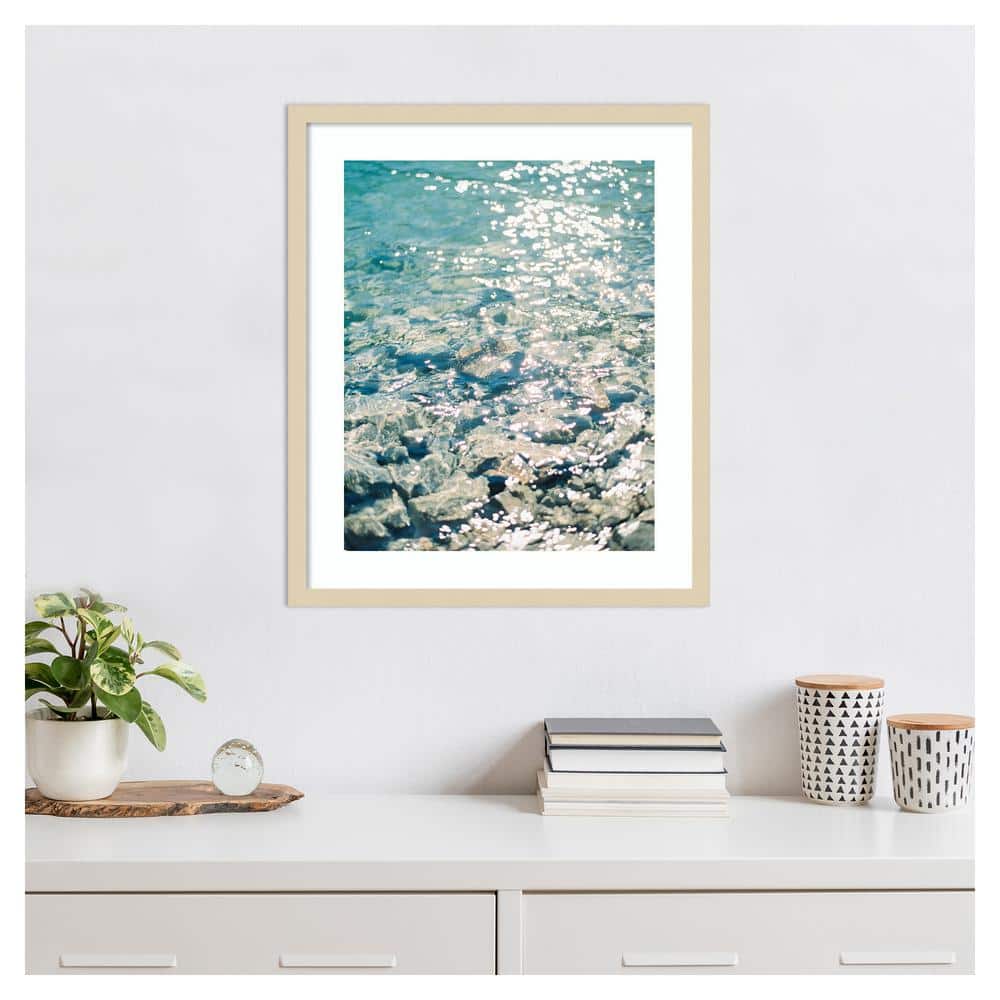 Sunny Day Glacial Water Coastal Photography Framed Wall Art