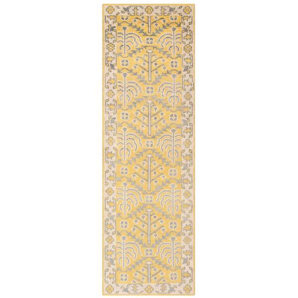 Stone Wash 3 ft. x 10 ft. Yellow Persian Runner Rug