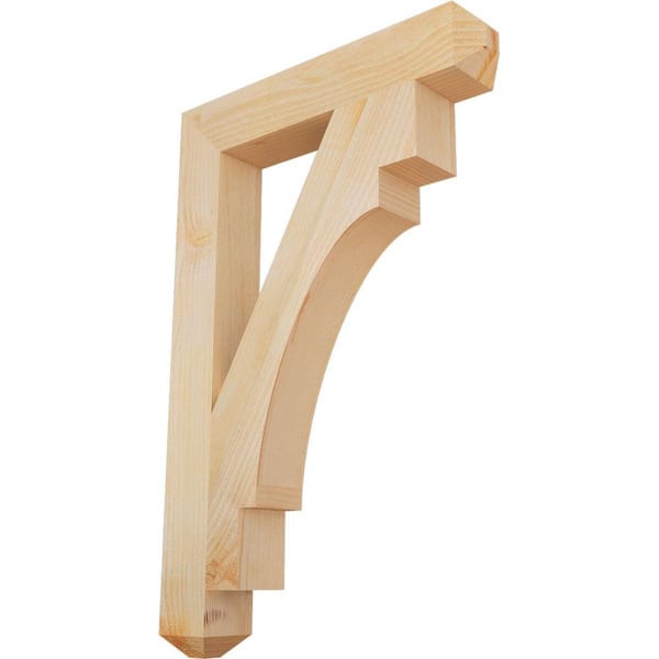 Ekena Millwork 4 in. x 36 in. x 24 in. Douglas Fir Merced Craftsman Rough Sawn Bracket