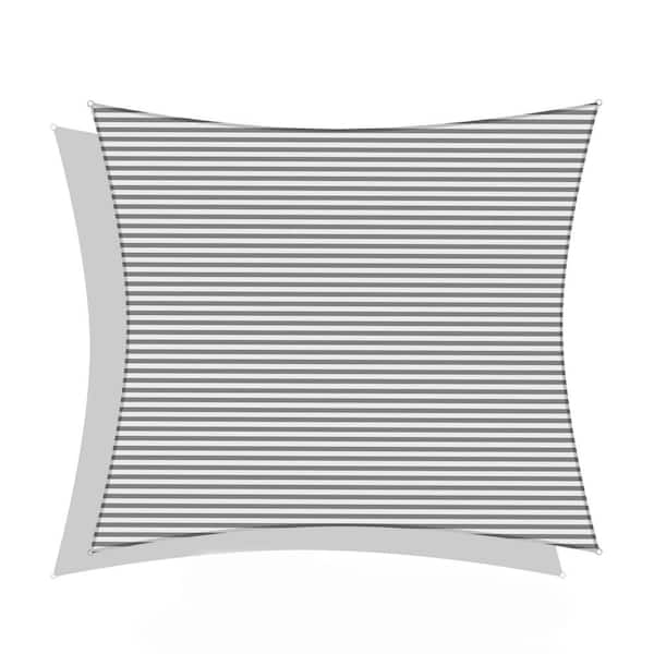TIRAMISUBEST 22 ft. x 23 ft. Gray&White Rectangle Sun Shade Sail