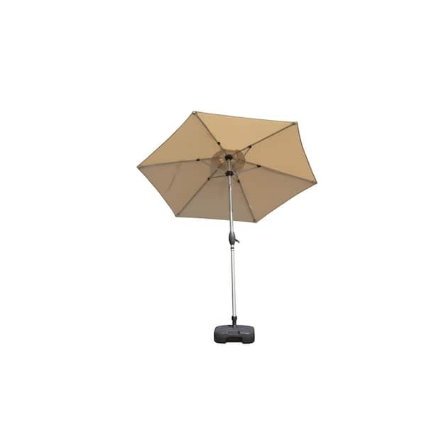 Lycvki 7.5 ft. Patio Umbrella with 6 Sturdy Ribs for Garden, Deck, Backyard, Pool in Beige