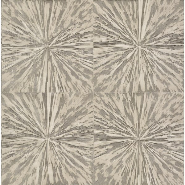 York Wallcoverings Cream Squareburst Vinyl Paper Unpasted Matte Wallpaper (20.8 in. x 32.8 ft.)