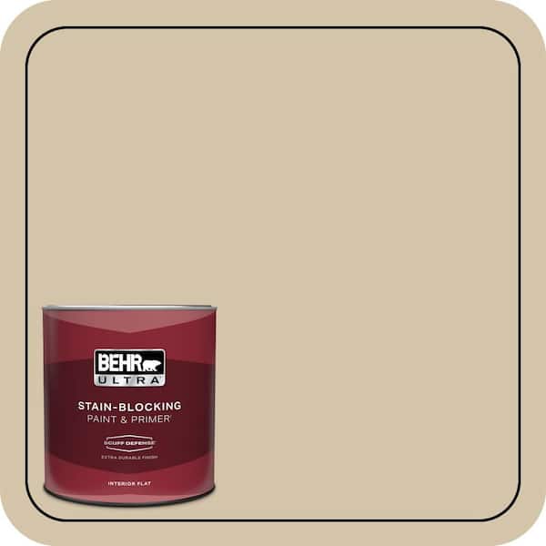 BEHR ULTRA 1 qt. #ICC-60 Brown Bread Extra Durable Flat Interior Paint & Primer