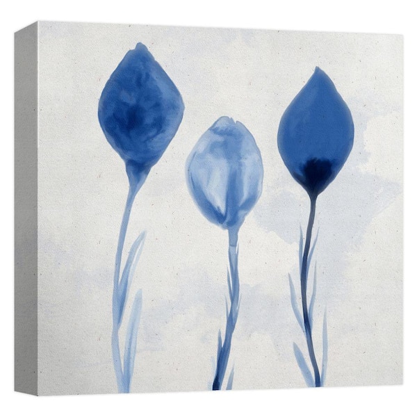 PTM Images Aqua Bloom'' Canvas Abstract Wall Art 15 in. x 15 in.