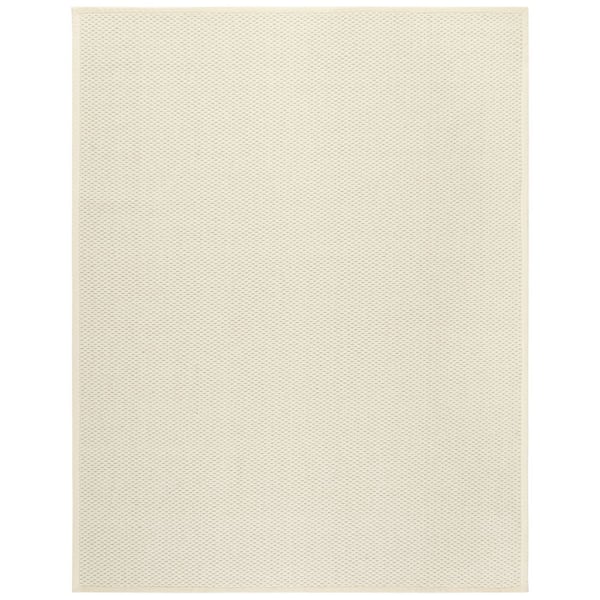 Palm Beach 9 ft. x 12 ft. Ivory Border Knit Area Rug