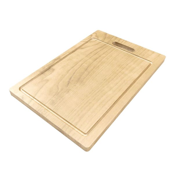 16.8 in. x 11 in. x 0.9 in. Rectangle Solid Premium Oak Hardwood Cutting Board for Workstation Kitchen Sinks