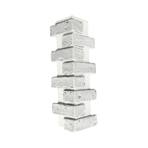 White Brick 22.5 in. x 7 in. Brick Veneer Siding Outside Corner Panel