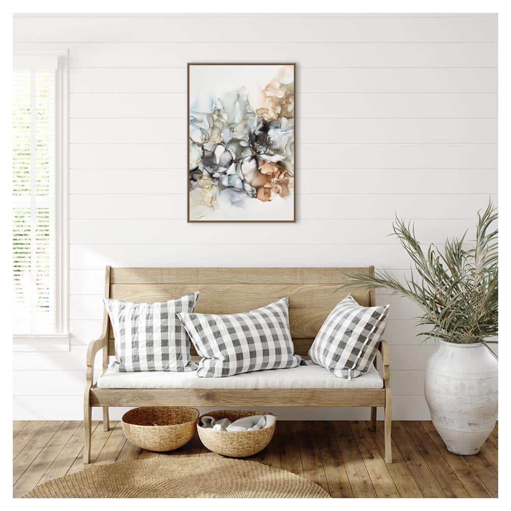 Cosmos I 23" x 33" Bronze Framed Abstract Canvas Wall Art
