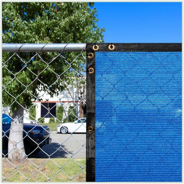 COLOURTREE 4 ft. x 50 ft. Blue Privacy Fence Screen Mesh Fabric Cover  Windscreen with Reinforced Grommets for Garden Fence TAP0450-6 - The Home  Depot