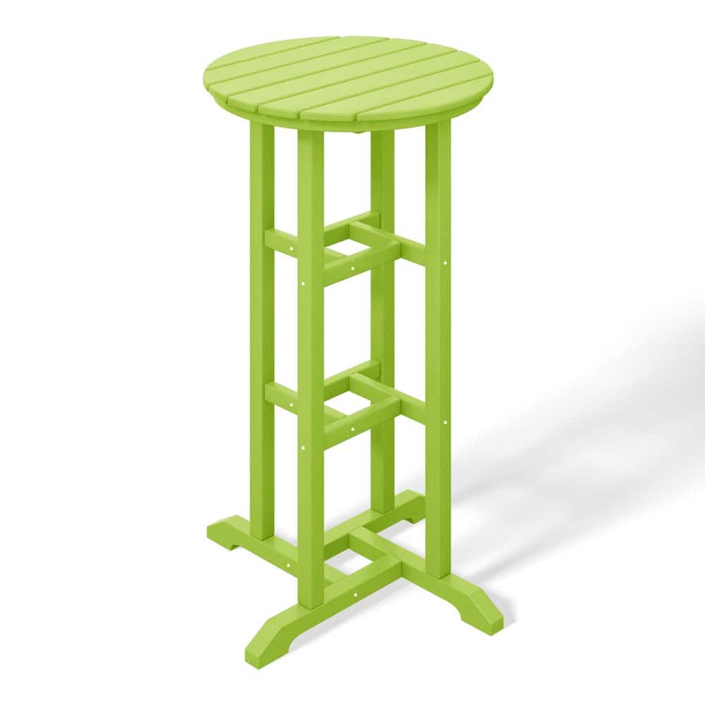 Laguna 24 in. Round Pub Height HDPE Plastic Dining Outdoor Bar Bistro Table in Lime price history on PriceWatchPro