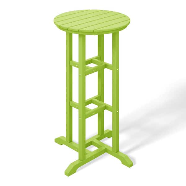 WESTIN OUTDOOR Laguna 24 in. Round Pub Height HDPE Plastic Dining Outdoor Bar Bistro Table in Lime