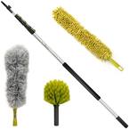 Microfiber Feather High Reach Dusting Kit - Includes 7 ft. to 30 ft. Extension Pole Cobweb Duster and Ceiling Fan Duster